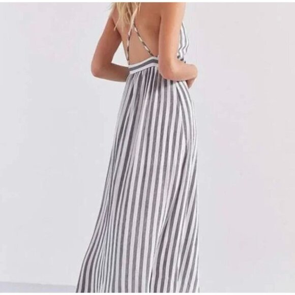 NWT Urban Outfitters Cooperative Wrap Stripe Dress Sz Large - Picture 3 of 13